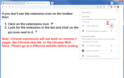 extension toolbar extensions extension Recognition Chrome extensions chrome:// pages, Chrome Chrome different website before testing. 