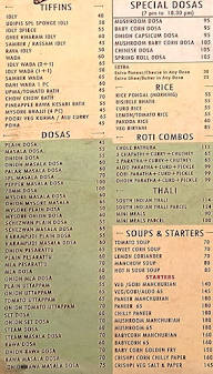 Udipi's Upahar menu 1