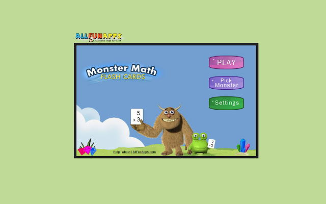 Monster Math Flash Cards chrome extension