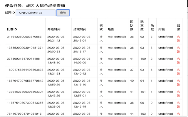 使命召唤：战区 大逃杀战绩查询