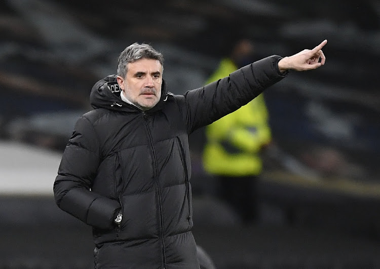 Former Dinamo Zagreb coach Zoran Mamic in the Europa League round of 16 first leg against Tottenham Hotspur at Tottenham Hotspur Stadium, London on March 11, 2021