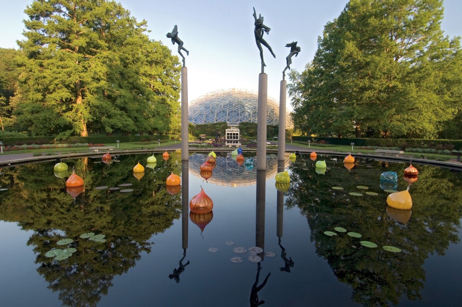 Pond in front of Climatron Conservatory at Missouri Botanical Gardens