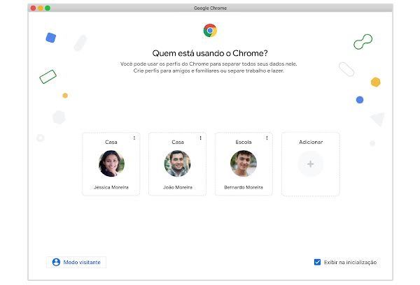 Captura de tela do novo perfil do Chrome