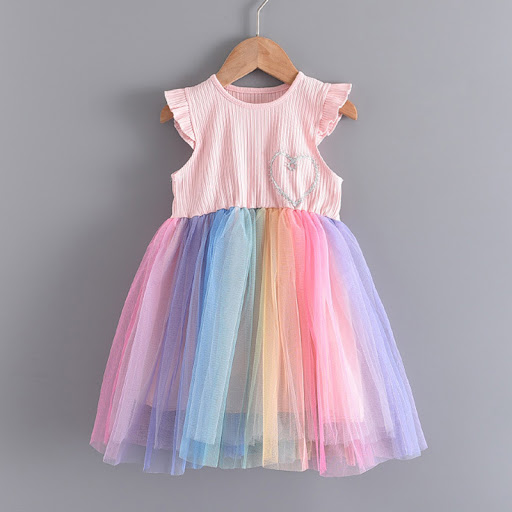 Title 6, Girls Simple Embroidered Lace Mesh Dress for s...