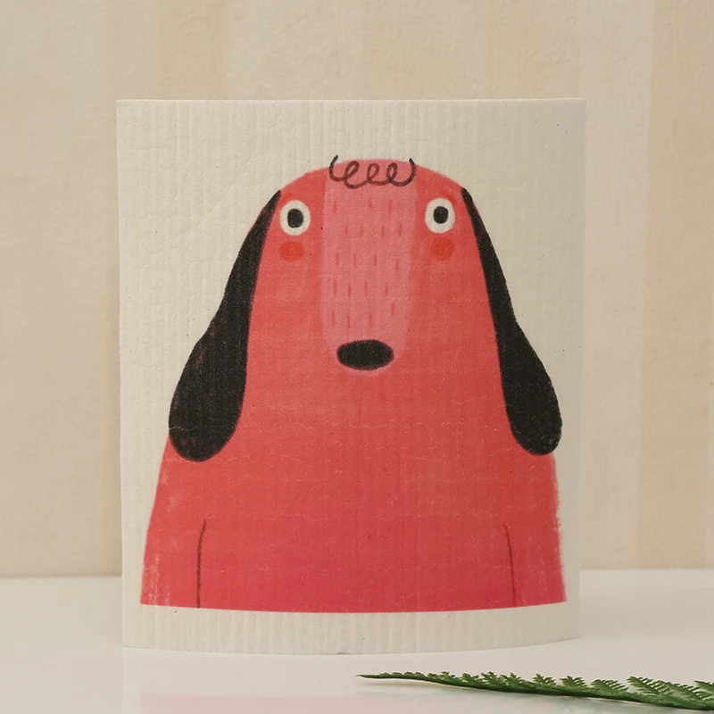 Keukendoek met schattige cartoon tulpenprint. Kleurrijke afwasdoek, ideaal voor dagelijks gebruik en fleurt uw keuken op.