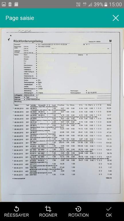 Android application SWICA invoice app screenshort