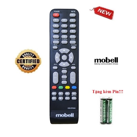 Remote Điều Khiển Tivi Mobell Led/Lcd/Smart Tv - Hàng Loại Tốt Mới Tặng Kèm Pin