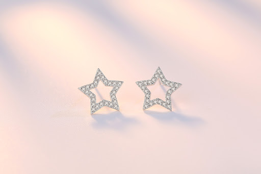 Title 4, Womens Silver Stud Earrings with Rhinestone Zi...