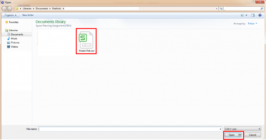 Choose CSV from directory