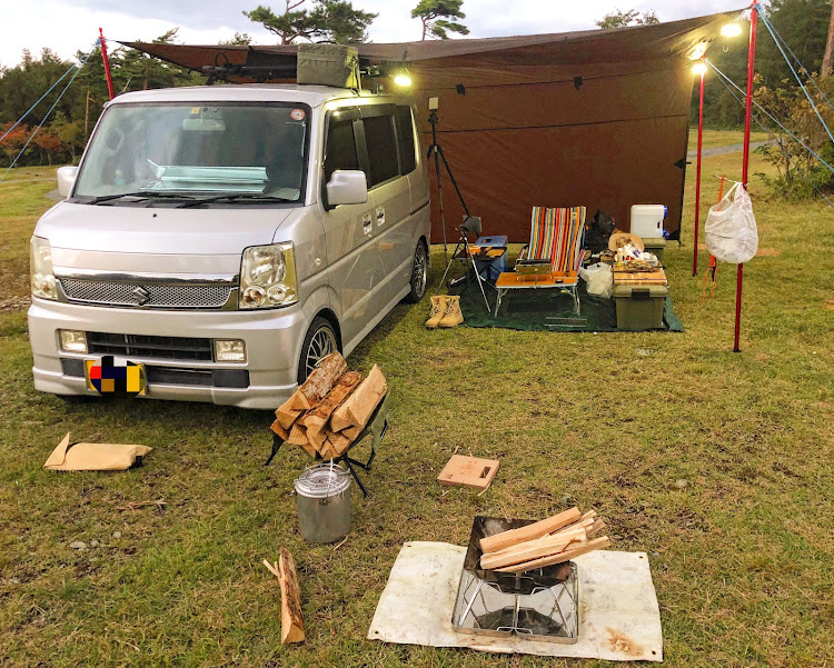 エブリイワゴンのキャンプ&車中泊・キャンプ・アウトドア仕様に関するカスタム事例の投稿画像1枚目