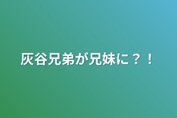 灰谷兄弟が兄妹に？！