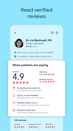 Screenshot Zocdoc - Find and book doctors