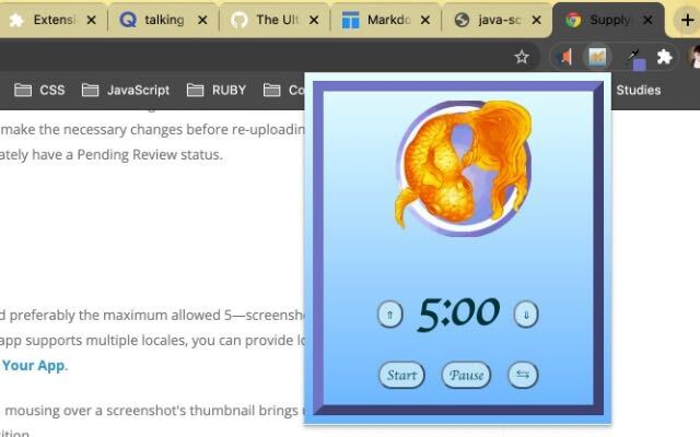 The Goldfish Timer chrome extension