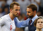 England manager Gareth Southgate with Harry Kane at the end of the match.   