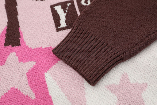 Title 3, Loose Color Matching Jacquard Round Neck Knitte...