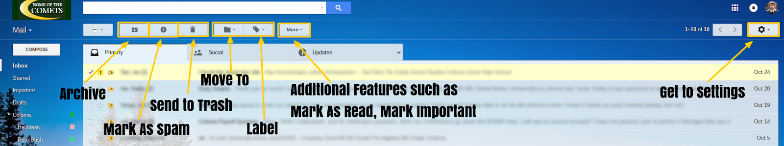 Buttons in GMail