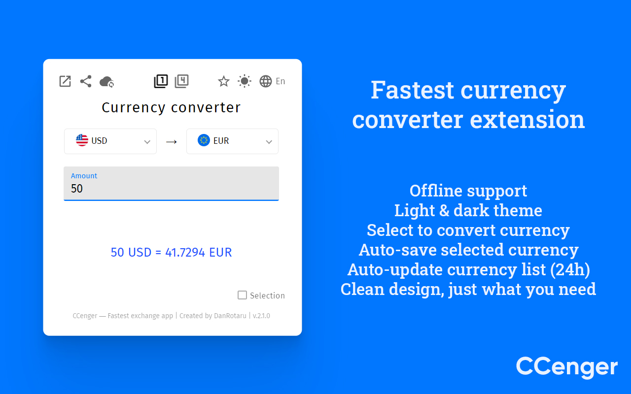 CCenger - Modern currency converter app Preview image 3