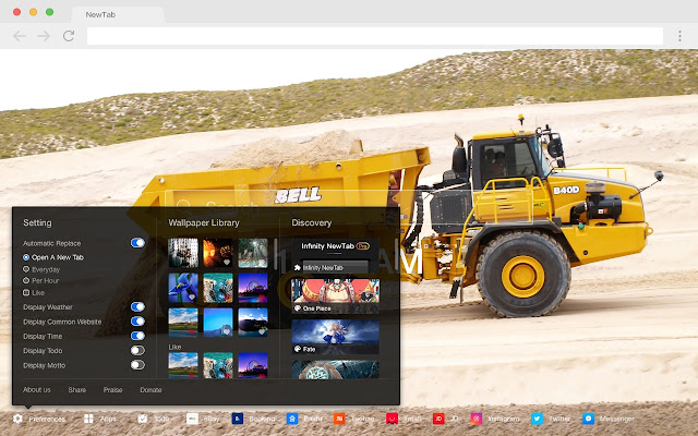 Dump Truck popular HD car new tab page theme