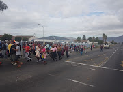 Protesters in Lotus River.