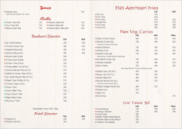 Chawla's Tandoori Junction menu 