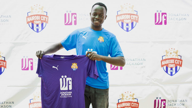 Midfielder Rowland Babu Makati when he was unveiled at City Stars offices on Tuesday