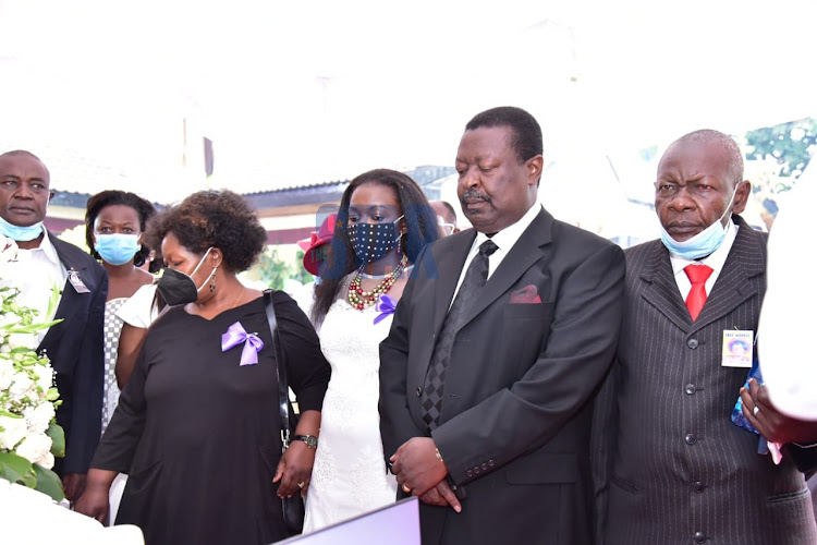 ANC Party leader and family at his mother's funeral service in Vihiga