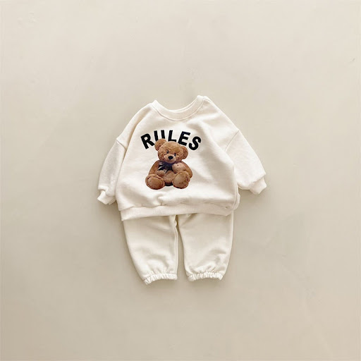 Title 2, Childrens Set Bear Thickening Print Two-piece ...