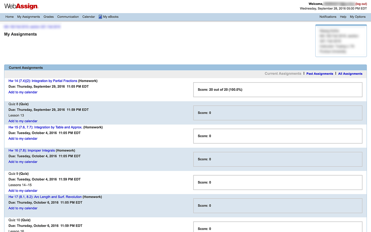 Google Calendar for WebAssign Preview image 1