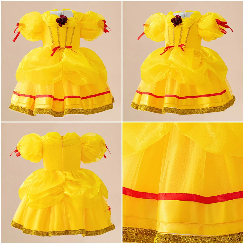 Nouvelle robe enfant en gaze avec manches bouffantes. Confortable et légère, parfaite pour les petites filles. Idéale pour les occasions spéciales ou le quotidien.