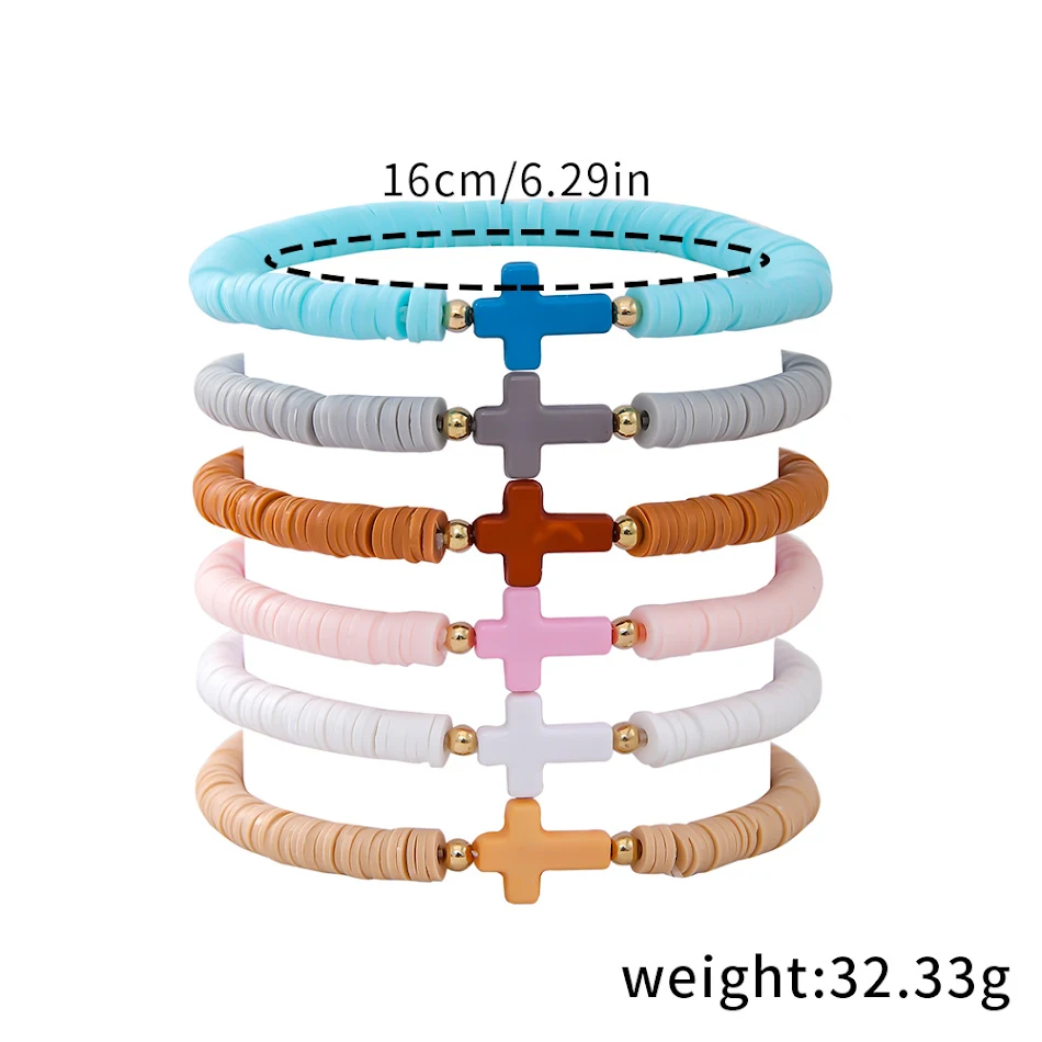 Bracelet élastique en céramique souple pour femmes, style bohème. Confortable, élégant et parfait pour compléter vos tenues quotidiennes.