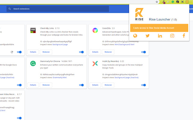 Rise Media Launcher chrome extension