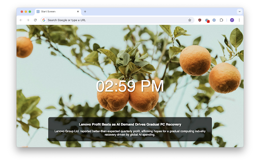 Start Screen: A business focused new tab.
