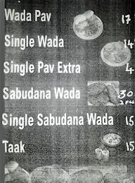 Shivshankar Vada Pav menu 1