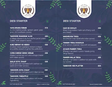 The Monarch menu 