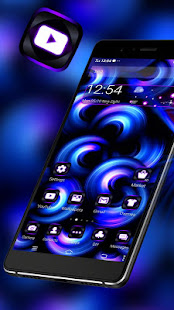 Cool Violet Black 3D Parallax Theme ✨ - náhled