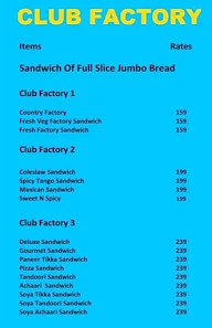 Club Factory menu 2