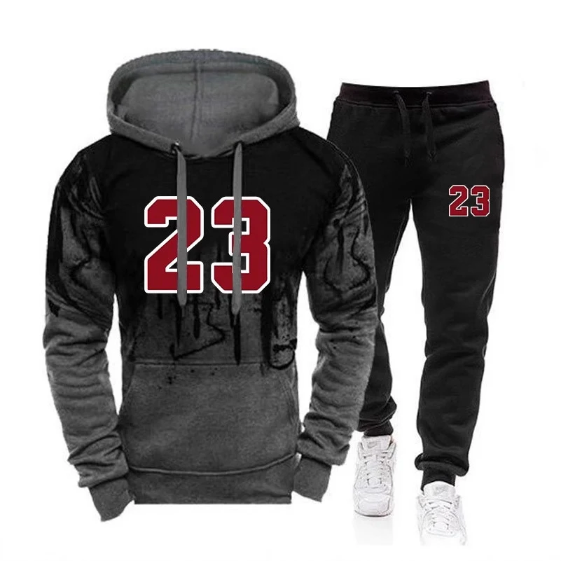 Men's Sport Suit Splashed Ink Printing Sportswear for Optimal Performance and Attractive Style. Ideal for Comfortable Tr