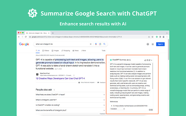 ChatGPT for Summary Search & YouTube