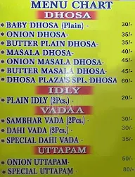 Dhosa Plaza menu 1