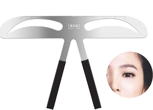 Title 7, Stainless steel eyebrow ruler Makeup measuremen...