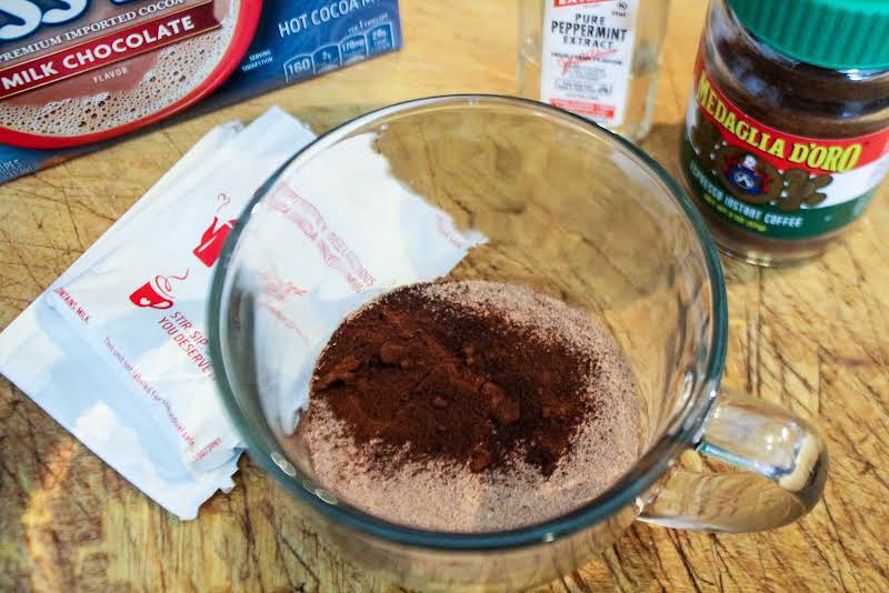 Hot Cocoa Mix And Espresso In A Glass.