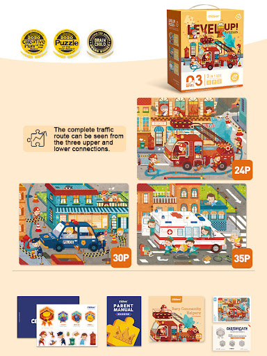 Title 5, Paper Puzzle Car Dinosaur Early Education Toy D...
