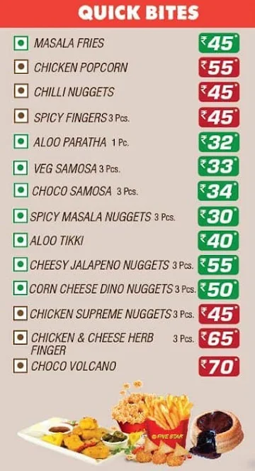 Five Star Chicken menu 