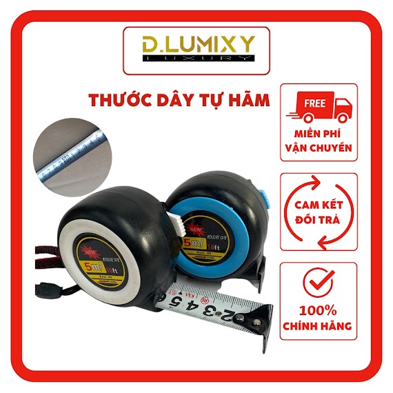 Thước Dây Cuộn, Thước Dây Inox Tự Hãm 5M Tránh Đứt Tay