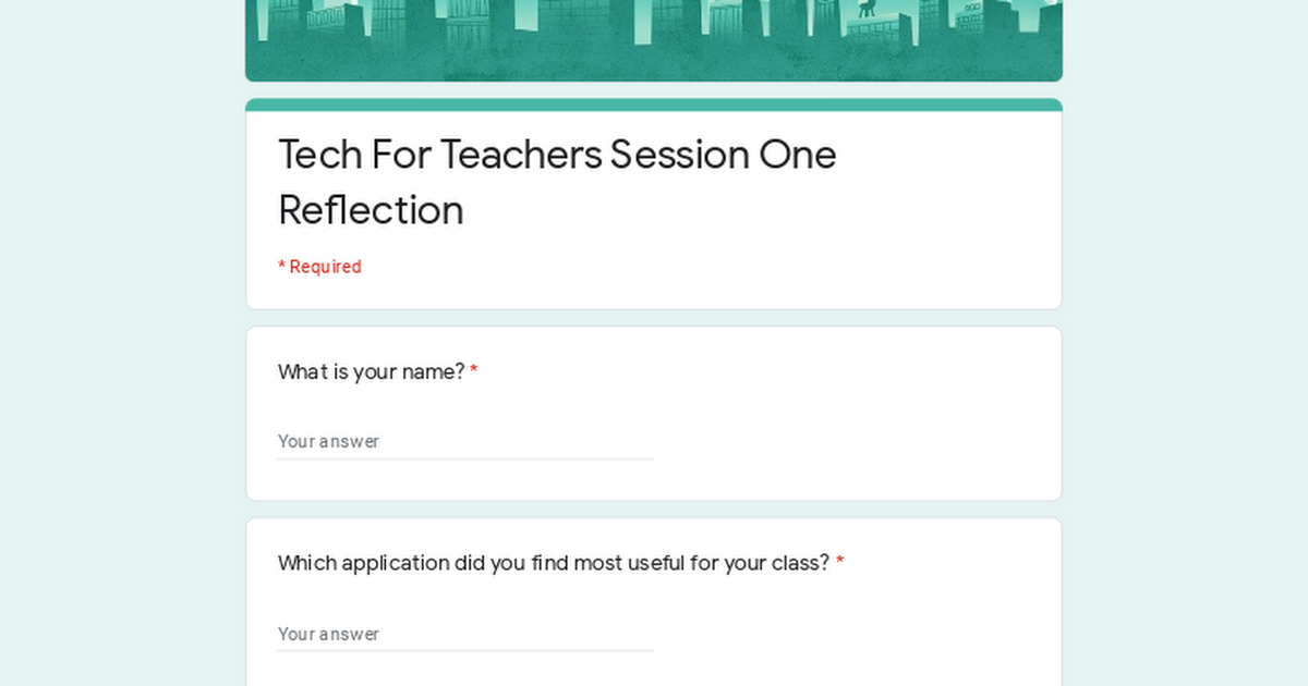 Tech For Teachers Session One Reflection