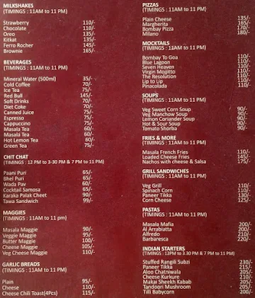 United Bistro menu 