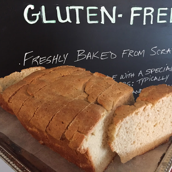 Deja Brew offers several flavors of home made GF bread. Limited quantities are baked for the case on Wednesdays, therefore they suggest you pre-order to guarantee availability and  choice of flavors