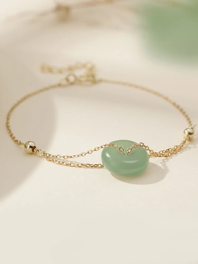 Title 4, Vrouwen Peace Buckle Hetian Jade Oorbellen, ele...
