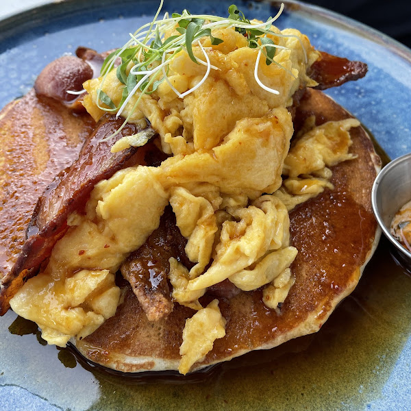 GF chicken and pancakes. Worth the $23.95 as a unique treat.