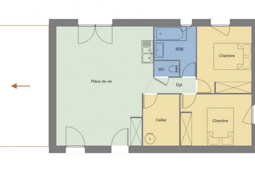  Vente Terrain + Maison - Terrain : 425m² - Maison : 62m² à Prinquiau (44260) 